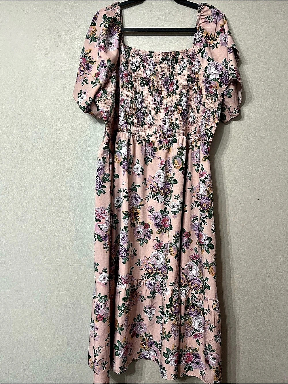 Floral Maxi Dress Pink & Purple Size 3XL Like New